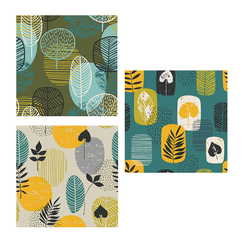 Wall Art & Paintings - Jungle Stamp Wall Painting - Set Of Three