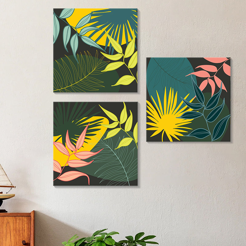 Wall Art & Paintings - Lush Linger Wall Painting - Set Of Three