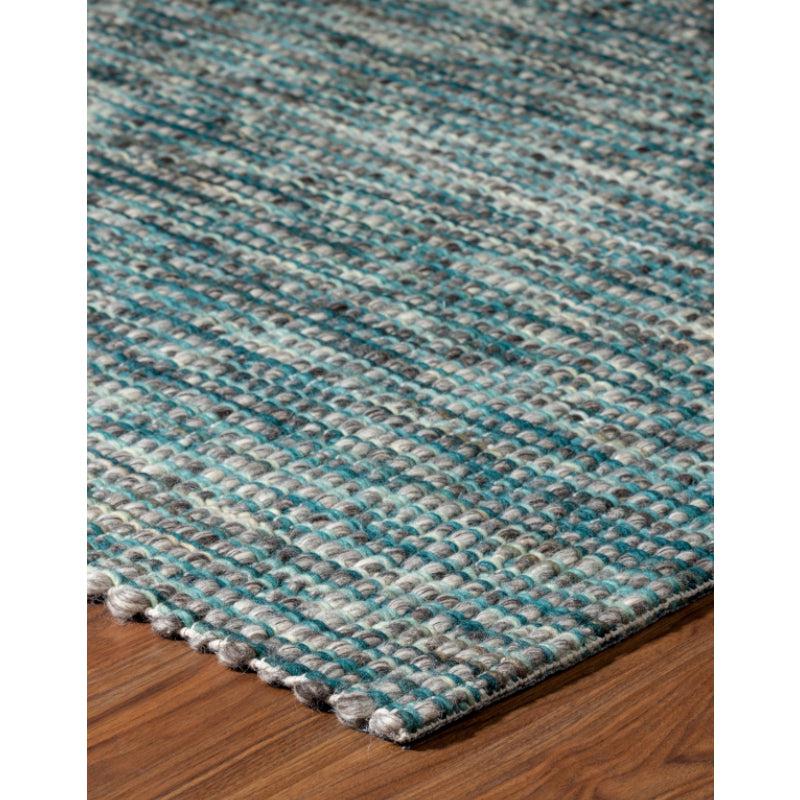 Buy Artistry Threads Hand Woven Rug - Sea Blue & Brown Rugs from Vaaree