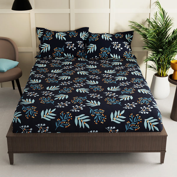 Buy Midnight Gardenia Floral Bedsheet Bedsheets from Vaaree