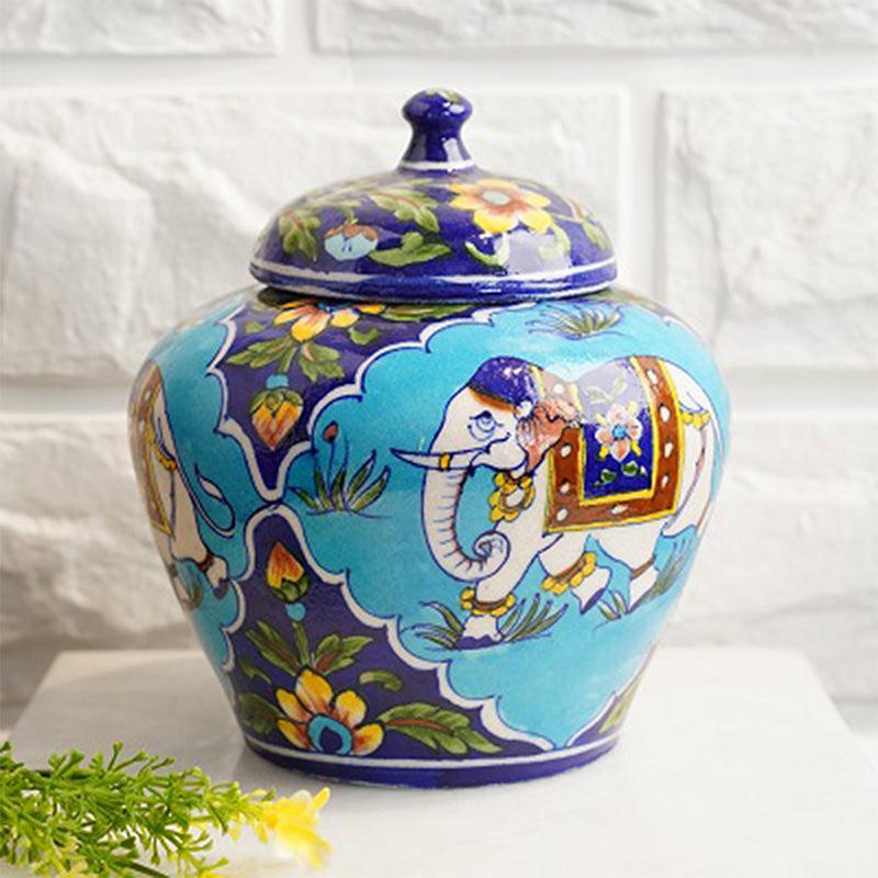 Buy Regal Gaja Handpainted Vase Jar from Vaaree