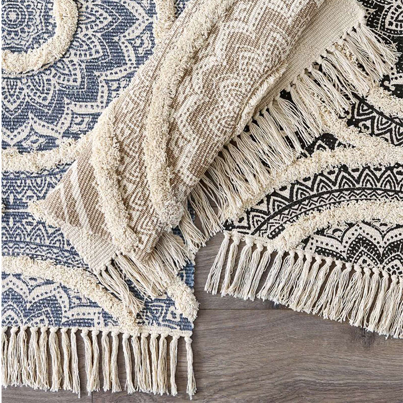 Buy Mita Boho Runner Rug - Beige Runner Rug from Vaaree