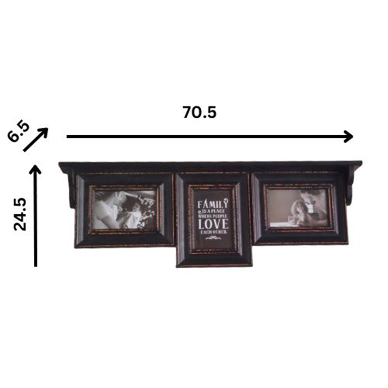 Buy Memoria Photo Frame With Wall Shelf - Dark Brown Photo Frames from Vaaree