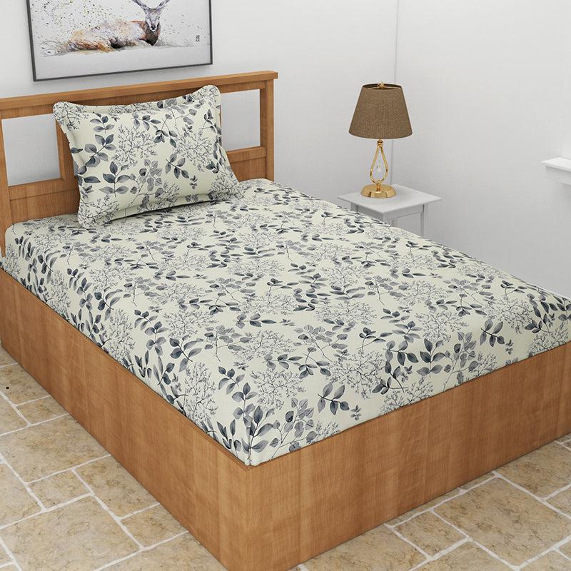 Buy Frezya Floral Bedsheet - Grey Bedsheets from Vaaree