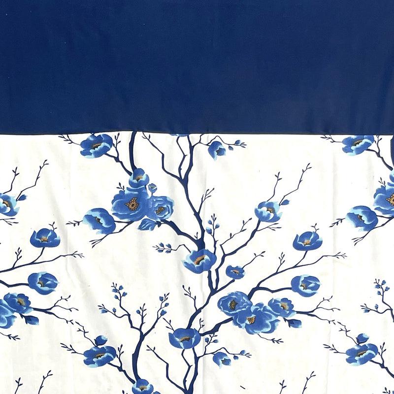 Buy Fern Floral Curtain (Blue) - Set Of Three Curtains from Vaaree