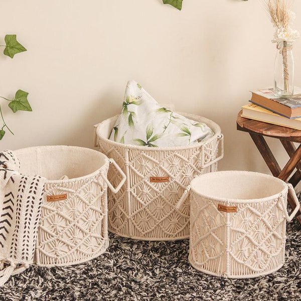 Buy Nesco Handcrafted Basket - Set Of Three Storage Basket from Vaaree