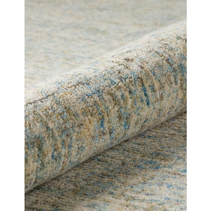 Buy Handloom Harmony Hand Woven Rug - Light Blue & Beige Rugs from Vaaree