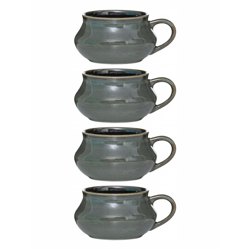 Buy Futura Green Stoneware Mug (240 ML) - Set Of Four Mug & Tea Cup from Vaaree