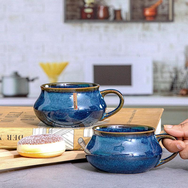 Buy Futura Blue Stoneware Mug (240 ML) - Set Of Four Mug & Tea Cup from Vaaree