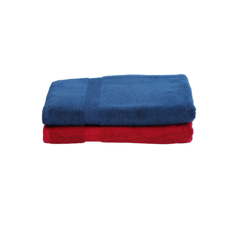 Buy Miorah Bath Towel (Blue & Red) - Set Of Two Bath Towels from Vaaree