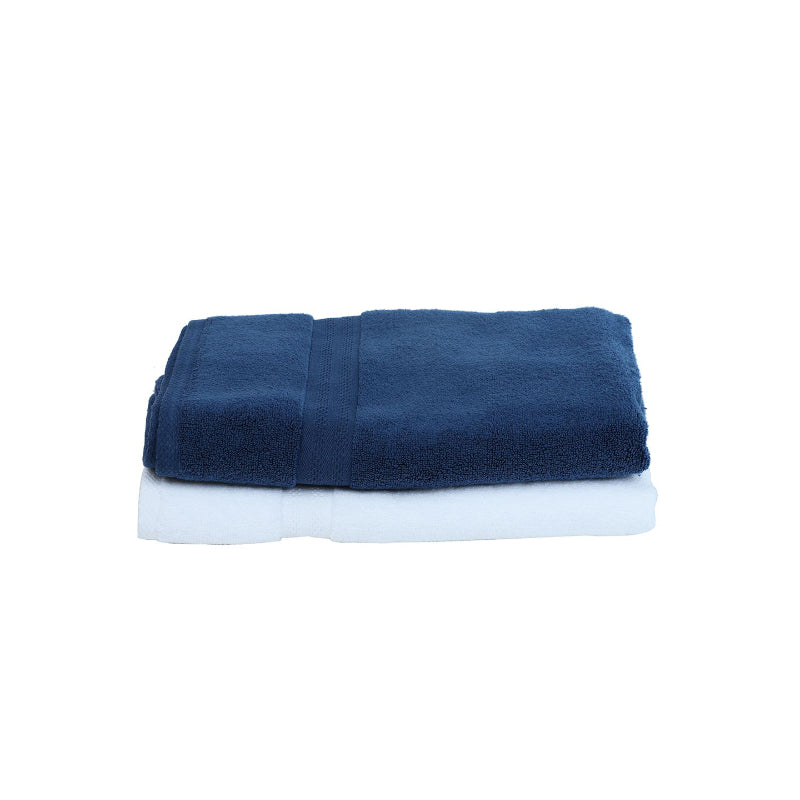 Buy Miorah Bath Towel (Blue & White) - Set Of Two Bath Towels from Vaaree