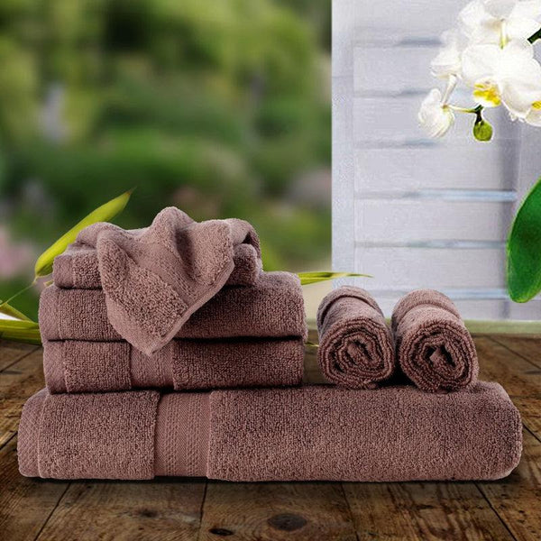 Buy Miorah Towel Combo (Brown) - Seven Piece Set Towel Sets from Vaaree