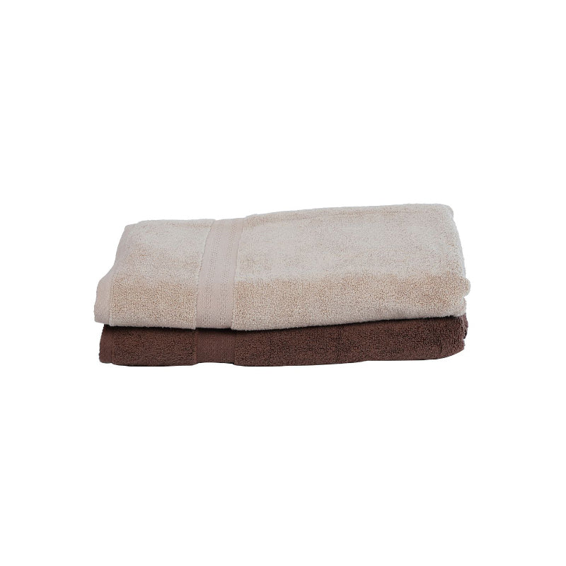 Buy Miorah Bath Towel (Brown & Beige) - Set Of Two Bath Towels from Vaaree