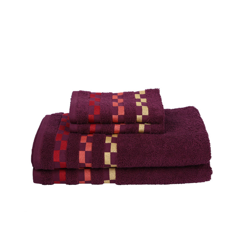 Buy Delpha Towel Combo (Wine) - Set Of Four Towel Sets from Vaaree