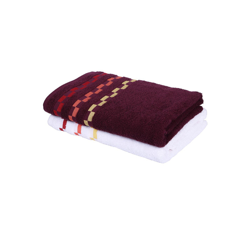 Buy Delpha Bath Towel (Violet & White) - Set Of Two Bath Towels from Vaaree