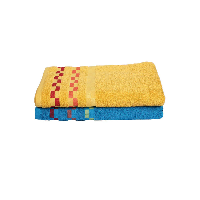 Buy Delpha Bath Towel (Yellow & Wine) - Set Of Two Bath Towels from Vaaree