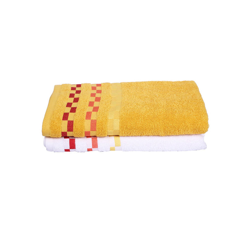 Buy Delpha Bath Towel (Yellow & White) - Set Of Two Bath Towels from Vaaree