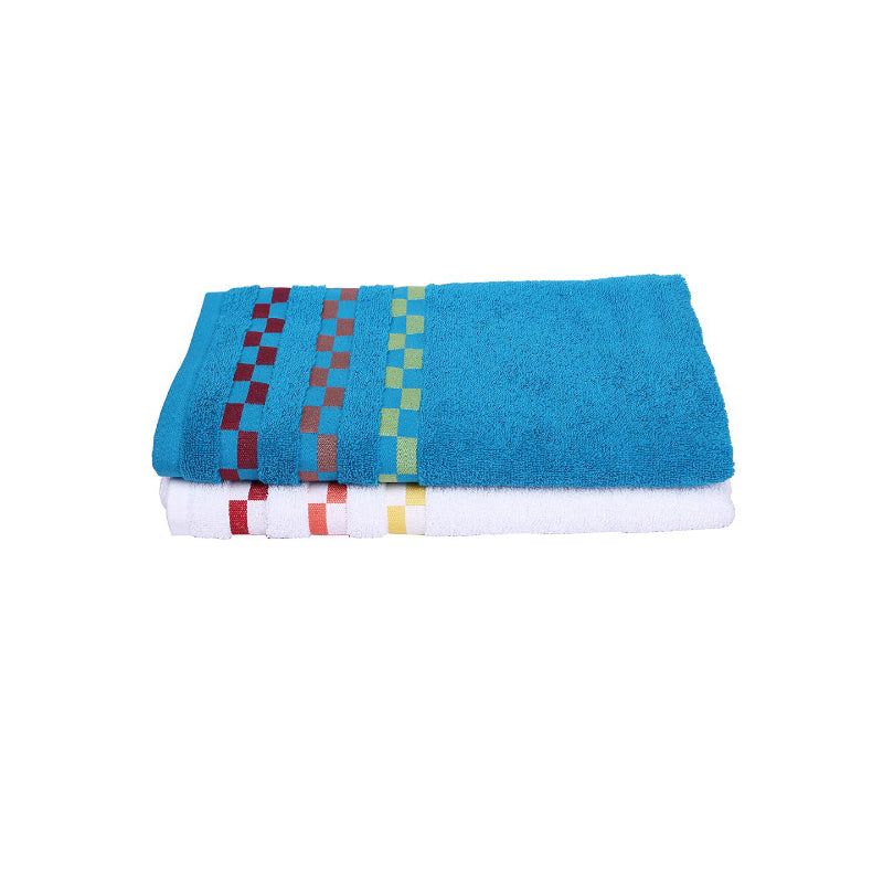 Buy Delpha Bath Towel (Blue & White) - Set Of Two Bath Towels from Vaaree