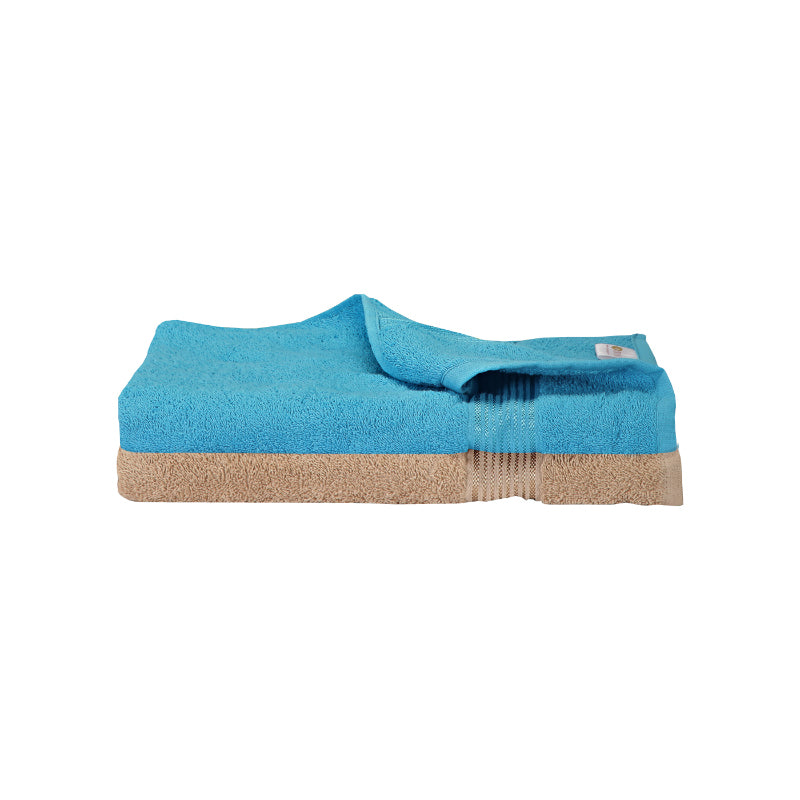 Buy Bodil Bath Towel (Light Blue & Beige) - Set Of Two Bath Towels from Vaaree