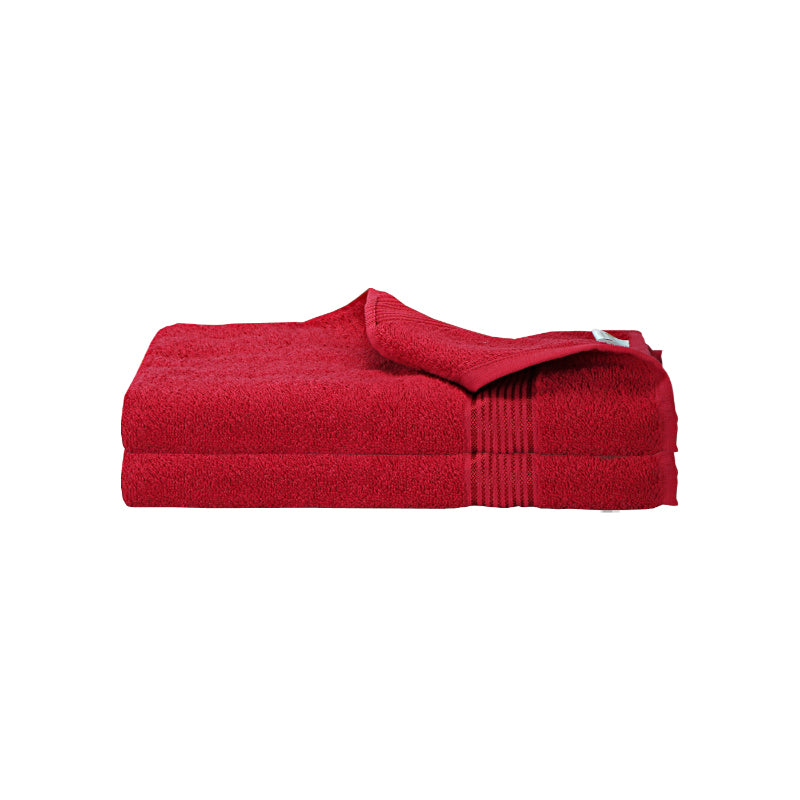 Buy Bodil Bath Towel (Red) - Set Of Two Bath Towels from Vaaree