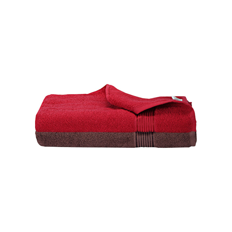 Buy Reffy Bath Towel (Red& Brown) - Set Of Two Bath Towels from Vaaree