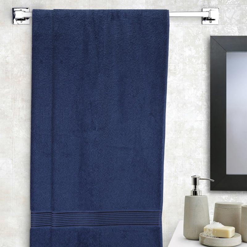 Buy Bodil Bath Towel (Navy Blue) - Set Of Two Bath Towels from Vaaree