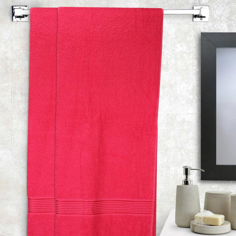 Buy Bodil Bath Towel (Pink) - Set Of Two Bath Towels from Vaaree