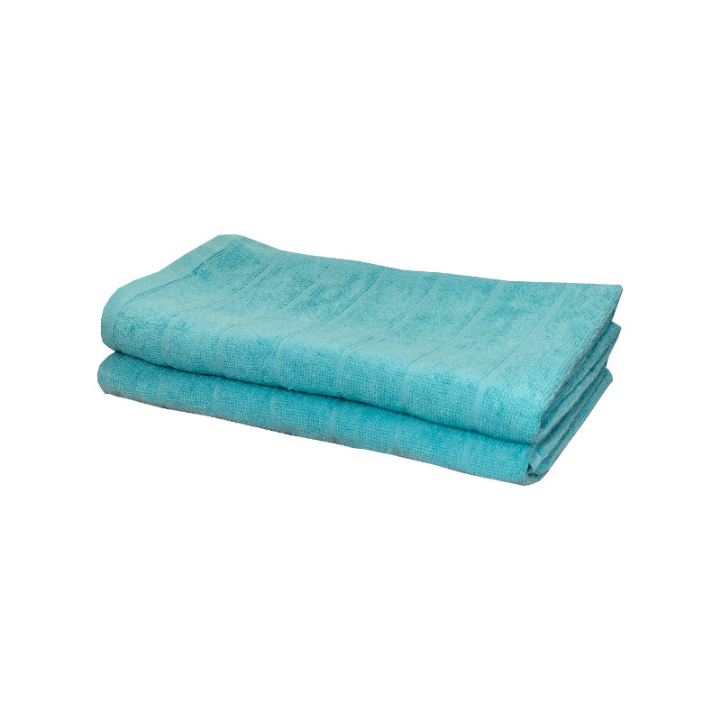 Buy Sarda Bath Towel (Light Blue) - Set Of Two Bath Towels from Vaaree