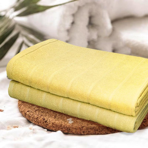 Buy Sarda Bath Towel (Yellow) - Set Of Two Bath Towels from Vaaree