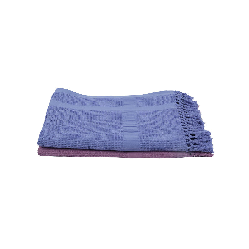 Buy Avera Bath Towel (Blue & Lilac) - Set Of Two Bath Towels from Vaaree