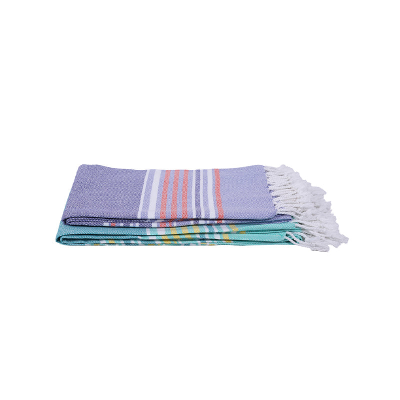 Buy Jadore Bath Towel (Lilac & Blue) - Set Of Two Bath Towels from Vaaree