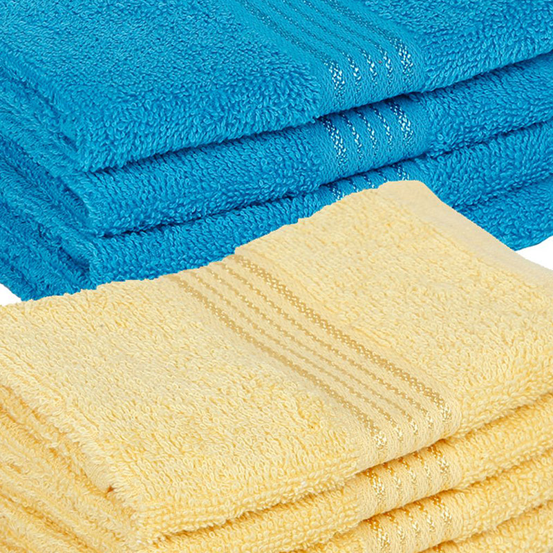 Buy Eva Quick Dry Face Towel (Blue & Yellow) - Set Of Eight Hand & Face Towels from Vaaree