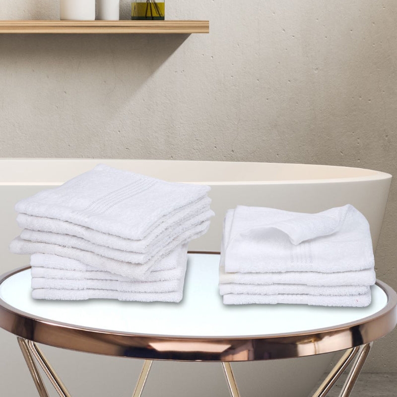 Buy Bodil Face Towel (White) - Set Of Twelve Hand & Face Towels from Vaaree