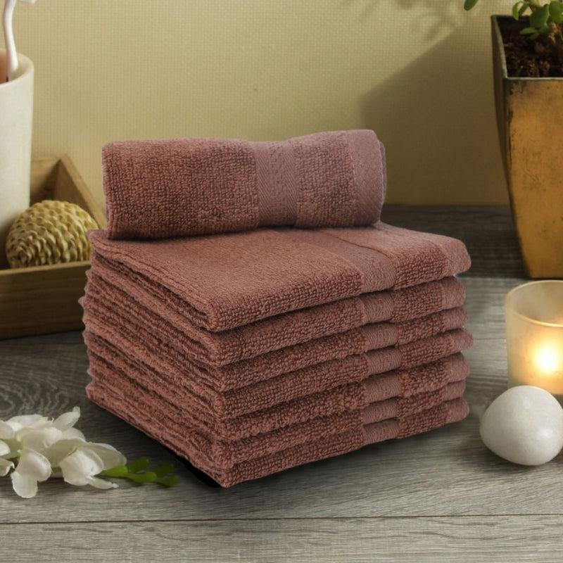 Buy Miorah Face Towel (Brown) - Set Of Eight Hand & Face Towels from Vaaree