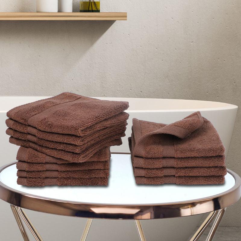 Buy Miorah Face Towel (Brown) - Set Of Twelve Hand & Face Towels from Vaaree