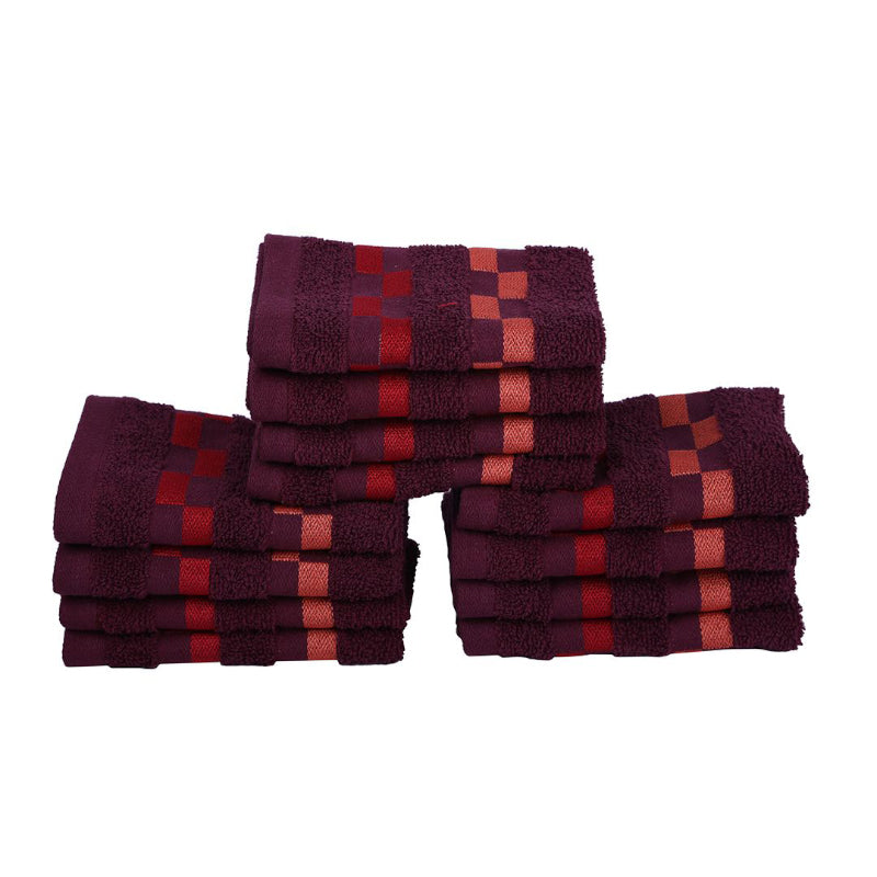 Buy Delpha Face Towel (Wine) - Set Of Twelve Hand & Face Towels from Vaaree