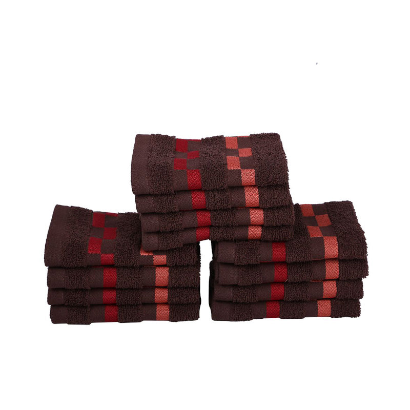 Buy Delpha Face Towel (Brown) - Set Of Twelve Hand & Face Towels from Vaaree