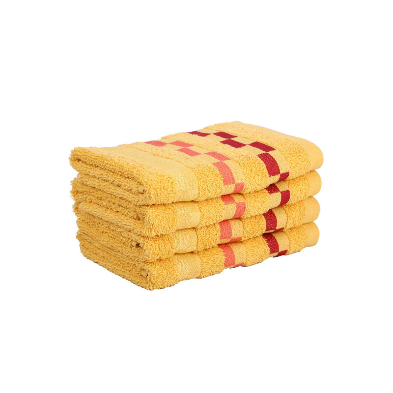 Buy Delpha Hand Towel (Yellow) - Set Of Four Hand & Face Towels from Vaaree