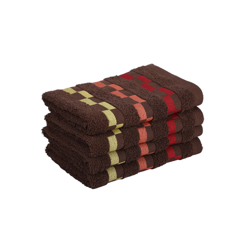 Buy Delpha Hand Towel (Brown) - Set Of Four Hand & Face Towels from Vaaree