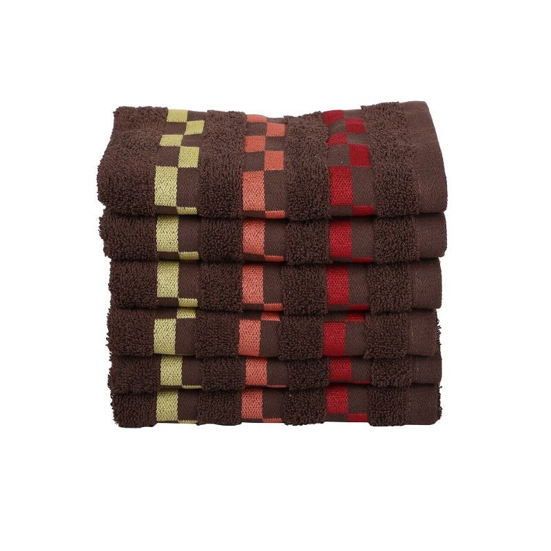 Buy Delpha Hand Towel (Brown) - Set Of Six Hand & Face Towels from Vaaree