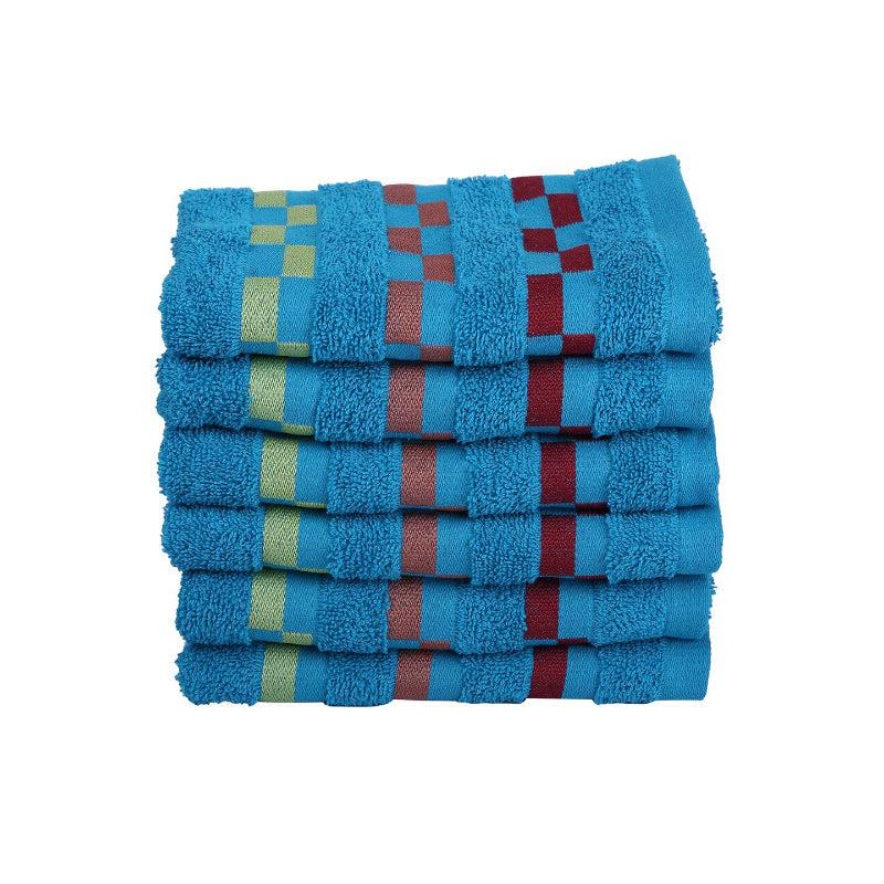 Buy Delpha Hand Towel (Light Blue) - Set Of Six Hand & Face Towels from Vaaree