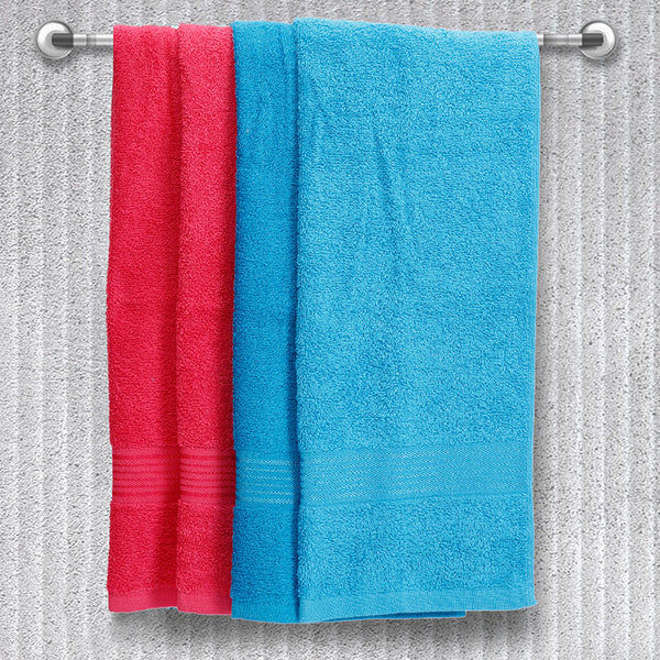 Buy Eva Quick Dry Hand Towel (Blue & Pink) - Set Of Four Hand & Face Towels from Vaaree