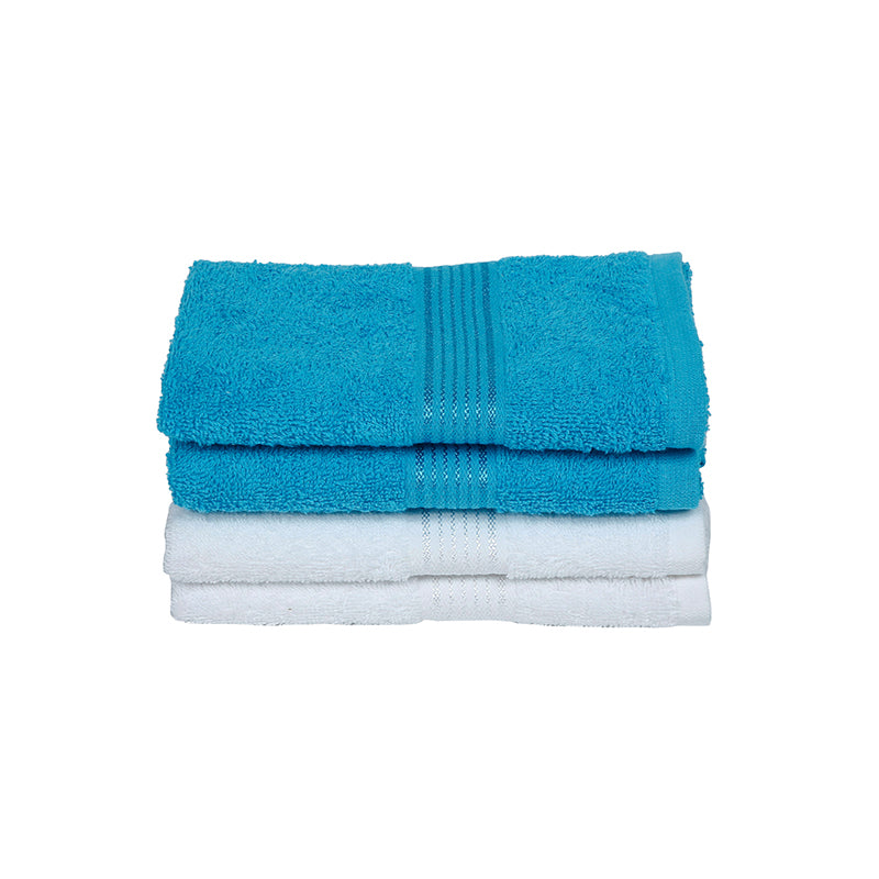 Buy Eva Quick Dry Hand Towel (Blue & White) - Set Of Four Hand & Face Towels from Vaaree