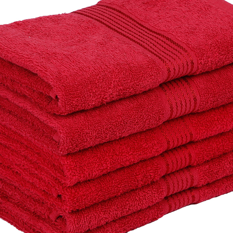 Buy Eva Quick Dry Hand Towel (Red) - Set Of Six Hand & Face Towels from Vaaree