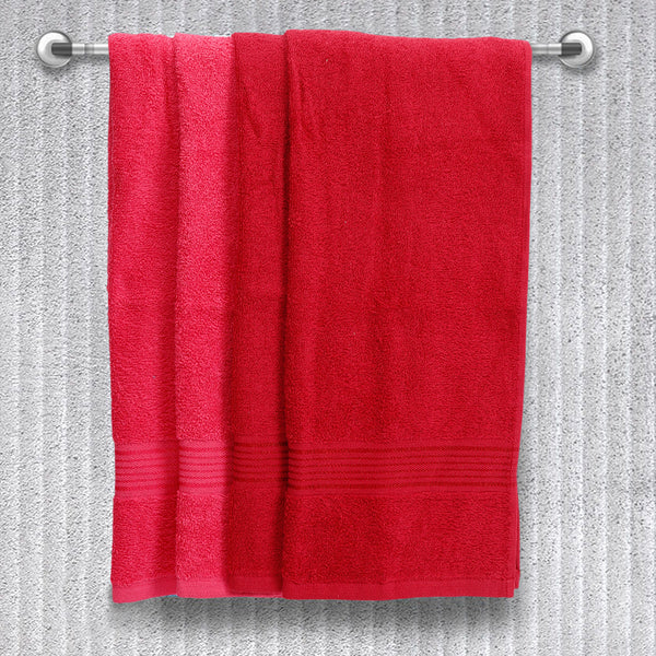 Buy Eva Quick Dry Hand Towel (Red & Pink) - Set Of Four Hand & Face Towels from Vaaree