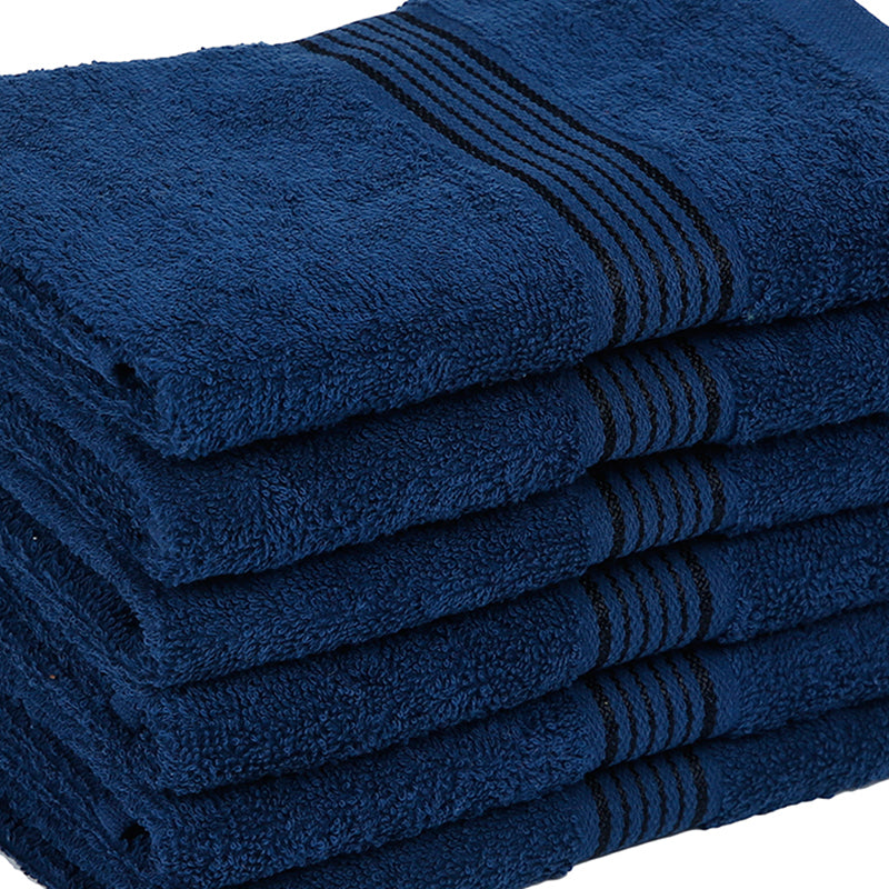 Buy Eva Quick Dry Hand Towel (Navy Blue) - Set Of Six Hand & Face Towels from Vaaree