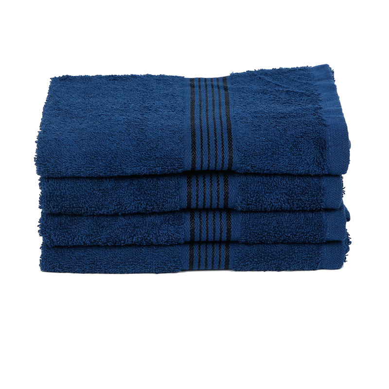 Buy Eva Quick Dry Hand Towel (Navy Blue) - Set Of Four Hand & Face Towels from Vaaree