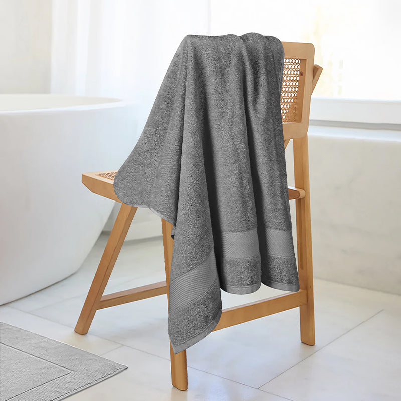 Buy Reign Bath Towel (Steel Grey) - Set Of Two Bath Towels from Vaaree