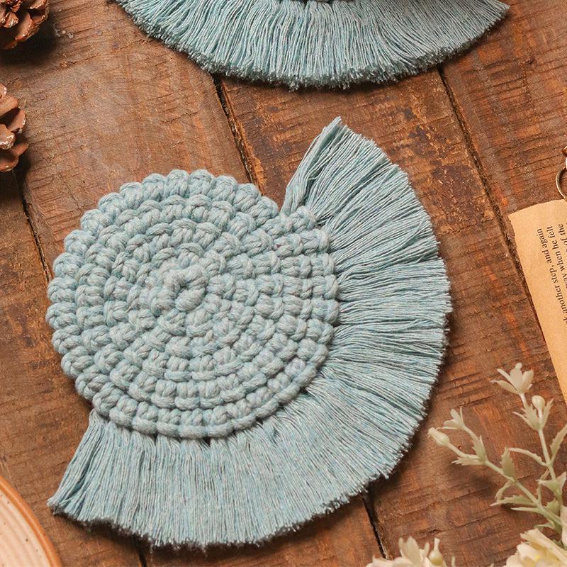 Buy Dover Handcrafted Coaster (Blue) - Set Of Two Coasters from Vaaree