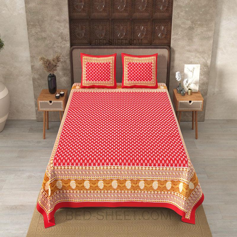 Buy Chann Ethnic Bedsheet Bedsheet - Red Bedsheets from Vaaree